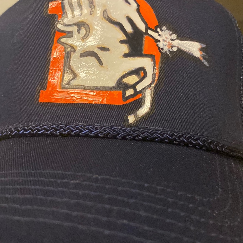 Hand painted Denver Broncos Trucker/SnapBack